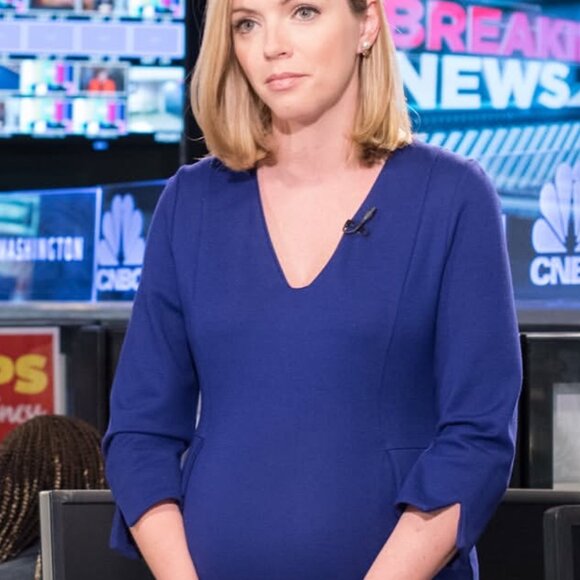 Seraphine Cobalt V-neck 3/4 sleeve Maternity Dress - SIze 4 - Picture 1 of 5